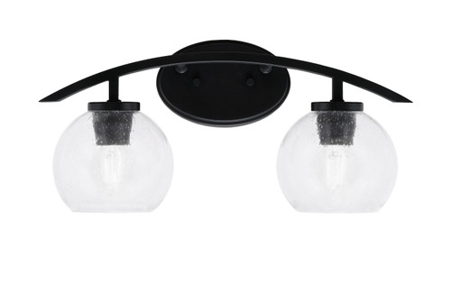 Kurve 2 Light Bath Bar, Matte Black Finish, 5.75" Clear Bubble Glass (3722-MB-4100)