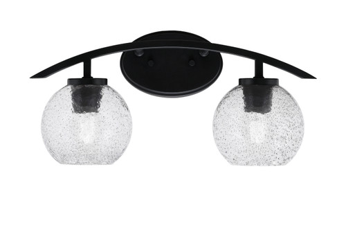 Kurve 2 Light Bath Bar, Matte Black Finish, 5.75" Smoke Bubble Glass (3722-MB-4102)