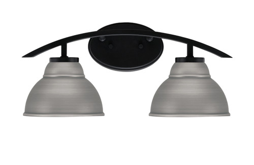 Kurve 2 Light Bath Bar, Matte Black Finish, 7" Graphite Double Bubble Metal Shades (3722-MB-427-GP)