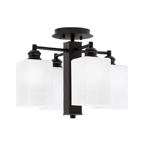 Edge 4 Light Semi-Flush, Espresso Finish, 4" White Muslin Glass (1157-ES-531)