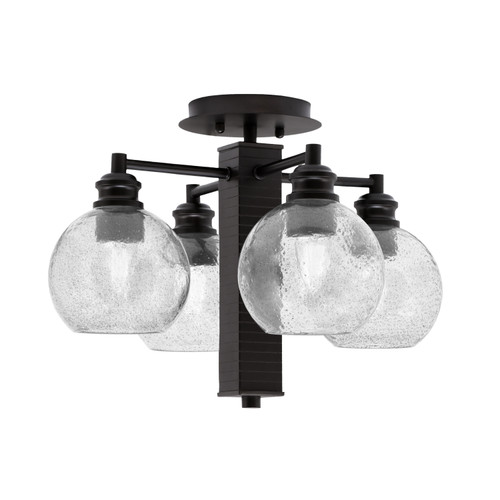 Edge 4 Light Semi-Flush, Espresso Finish, 5.75" Smoke Bubble Glass (1157-ES-4102)