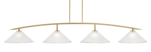 Kurve 4 Light Bar, New Age Brass Finish, 16" Frosted Crystal Glass (3734-NAB-711)