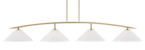 Kurve 4 Light Bar, New Age Brass Finish, 16" White Marble Glass (3734-NAB-2161)
