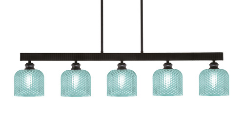 Edge 5 Light Bar, Espresso Finish, 6" Turquoise Textured Glass (1185-ES-4615)