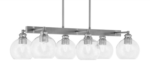 Edge 6 Light Bar, Brushed Nickel Finish, 5.75" Clear Bubble Glass (1186-BN-4100)