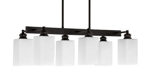 Edge 6 Light Bar, Espresso Finish, 4" Square White Muslin Glass (1186-ES-531)