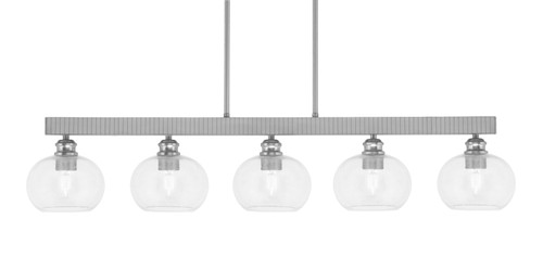 Edge 5 Light Bar, Brushed Nickel Finish, 7" Clear Bubble Glass (1185-BN-202)