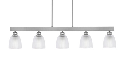 Edge 5 Light Bar, Brushed Nickel Finish, 5" Clear Ribbed Glass (1185-BN-500)