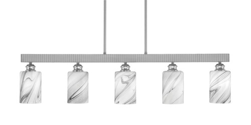 Edge 5 Light Bar, Brushed Nickel Finish, 4" Onyx Swirl Glass (1185-BN-3009)