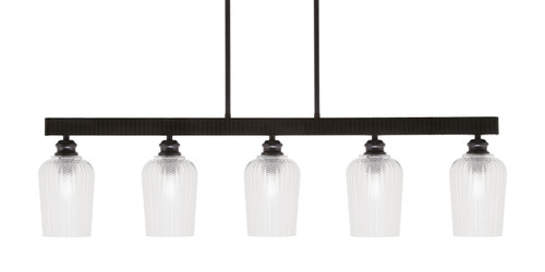 Edge 5 Light Bar, Espresso Finish, 5" Clear Textured Glass (1185-ES-4250)