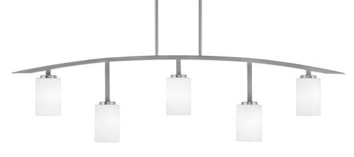 Kurve 5 Light Bar, Graphite Finish, 4" White Muslin Glass (3745-GP-310)