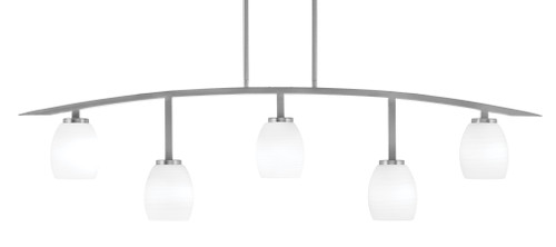 Kurve 5 Light Bar, Graphite Finish, 5" White Linen Glass (3745-GP-615)