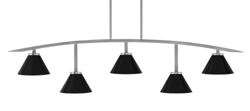 Kurve 5 Light Bar, Graphite Finish, 7" Matte Black Cone Metal Shades (3745-GP-421-MB)