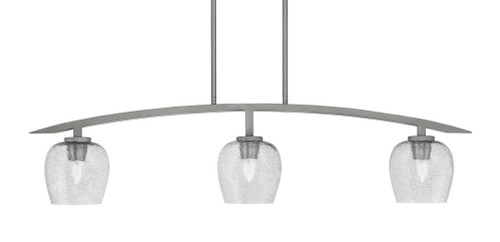 Kurve 3 Light Island Light, Graphite Finish, 6" Smoke Bubble Glass (3736-GP-4812)
