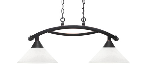 Bow 2 Light Island Light, Black Copper Finish, 10" White Muslin Glass (872-BC-314)