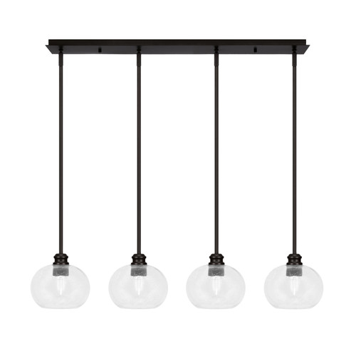 Edge 4 Light Linear Pendalier, Espresso Finish, 7" Clear Bubble Glass (1156-ES-202)