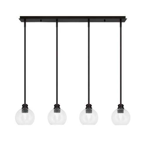 Edge 4 Light Linear Pendalier, Espresso Finish, 5.75" Clear Bubble Glass (1156-ES-4100)