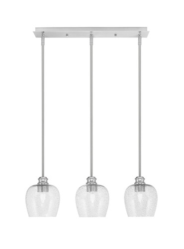 Edge 3 Light Linear Pendalier, Brushed Nickel Finish, 6" Smoke Bubble Glass (1153-BN-4812)