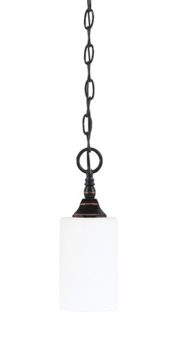Chain Hung Mini Pendant, Black Copper Finish, 4" White Muslin Glass (11-BC-310)