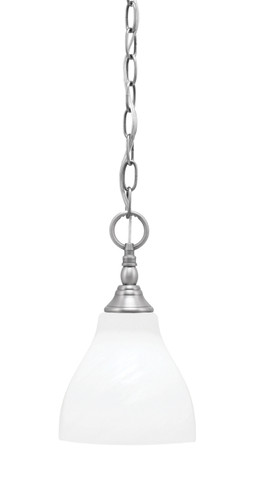 Chain Hung Mini Pendant, Brushed Nickel Finish, 6.25" White Marble Glass (11-BN-4761)
