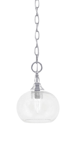 Chain Hung Mini Pendant, Chrome Finish, 7" Clear Bubble Glass (11-CH-202)