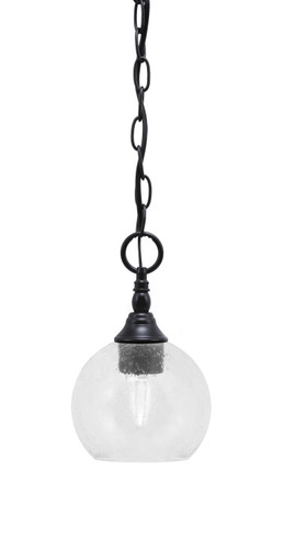 Chain Hung Mini Pendant, Matte Black Finish, 5.75" Clear Bubble Glass (11-MB-4100)