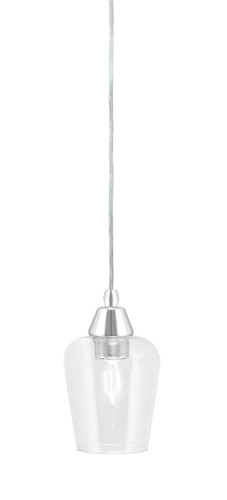 Cord Mini Pendant, Chrome Finish, 5" Clear Bubble Glass (22-CH-210)