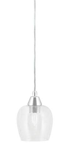Cord Mini Pendant, Chrome Finish, 6" Clear Bubble Glass (22-CH-4810)