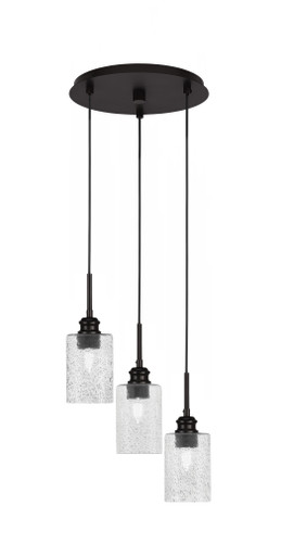 Edge 3 Light Cluster Pendalier, Espresso Finish, 4" Smoke Bubble Glass (1173-ES-3002)