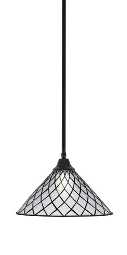 Stem Hung Pendant, Espresso Finish, 16" Diamond Ice Art Glass (26-ES-918)