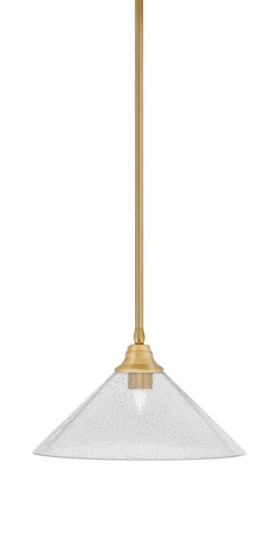 Stem Hung Pendant, New Age Brass Finish, 16" Smoke Bubble Glass (26-NAB-2162)