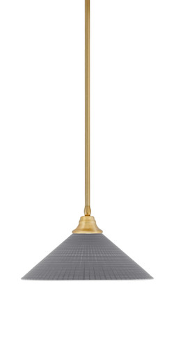 Stem Hung Pendant, New Age Brass Finish, 16" Gray Matrix Glass (26-NAB-4012)