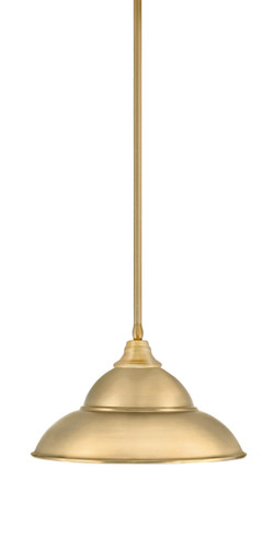 Stem Hung Pendant, New Age Brass Finish, 16" New Age Brass Double Bubble Metal Shade (26-NAB-429-NAB)