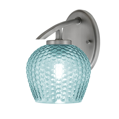 Kurve Downlight Wall Sconce, Graphite Finish, 6" Turquoise Textured Glass (3720-GP-4605)