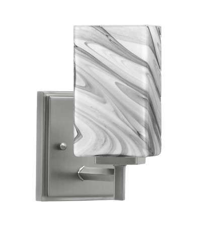 Franklin Wall Sconce, Graphite Finish, 3.5" Square Onyx Swirl Glass (1211-GP-549)