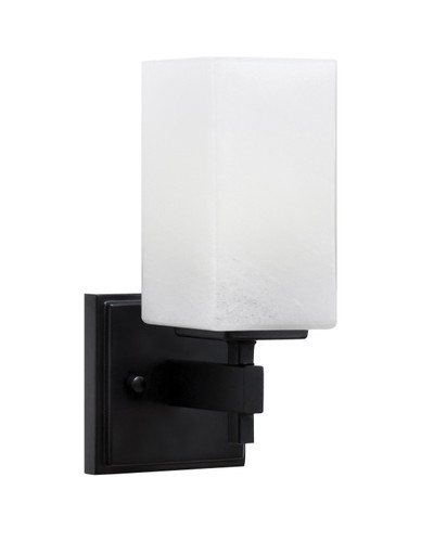Corbin Wall Sconce, Matte Black Finish, 3.5" Square White Marble Glass (2311-MB-541)