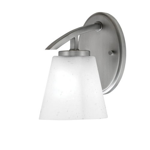 Kurve 1 Light Downlight Wall Sconce, Graphite Finish, 4.5" Square White Muslin Glass (3720-GP-460)