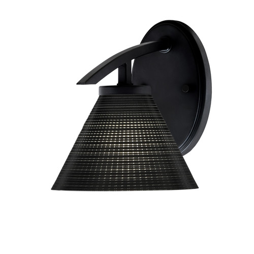 Kurve 1 Light Downlight Wall Sconce, Matte Black Finish, 7" Black Matrix Glass (3720-MB-4059)