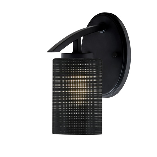 Kurve 1 Light Downlight Wall Sconce, Matte Black Finish, 4" Black Matrix Glass (3720-MB-4069)