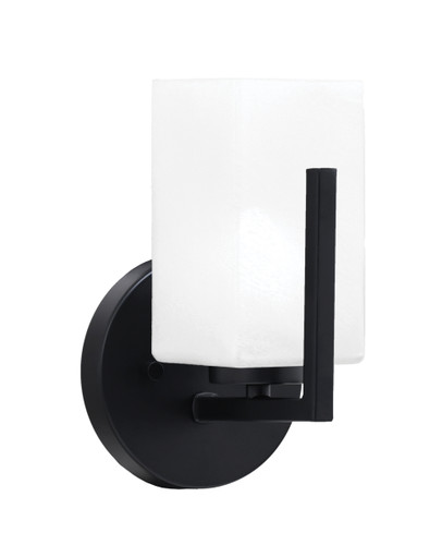 Atlas Wall Sconce, Matte Black Finish, 3.5" Square White Marble Glass (4511-MB-541)