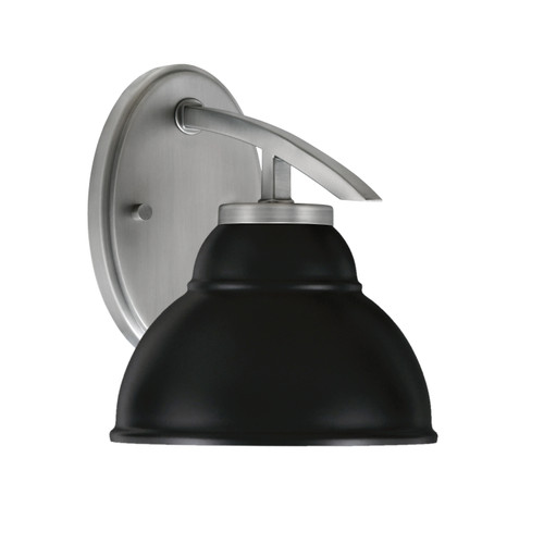 Kurve 1 Light Downlight Wall Sconce, Graphite Finish, 7" Matte Black Double Bubble Metal Shade (3720-GP-427-MB)
