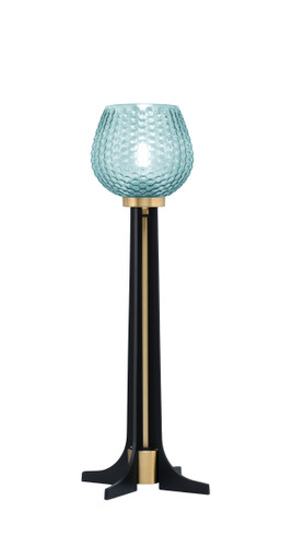 Accent Lamp, Matte Black & New Age Brass Finish, 6" Turquoise Textured Glass (58-MBNAB-4605)