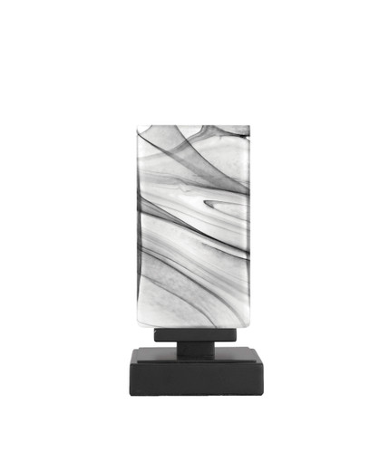 Luna Accent Lamp, Matte Black Finish, 3.5" Square Onyx Swirl Glass  (52-MB-549)