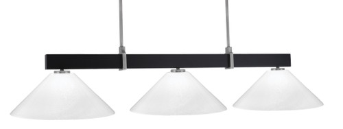 Wellington 3 Light Bar, Matte Black & Graphite Finish, 16" White Marble Glass (1253-MBGP-2161)