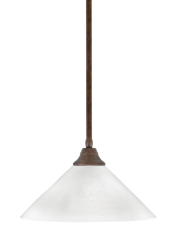 Stem Hung Pendant, Bronze Finish, 16" White Marble Glass  (26-BRZ-2161)