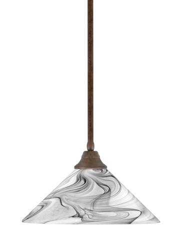 Stem Hung Pendant, Bronze Finish, 16" Onyx Swirl Glass  (26-BRZ-2169)