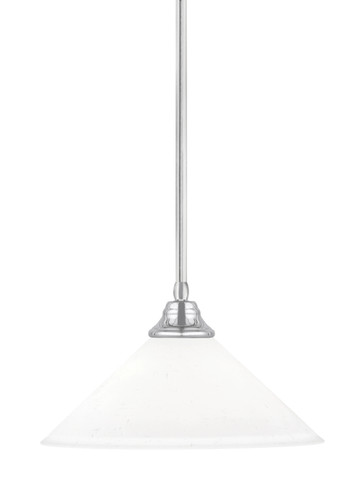 Stem Hung Pendant, Chrome Finish, 16" White Muslin Glass  (26-CH-318)