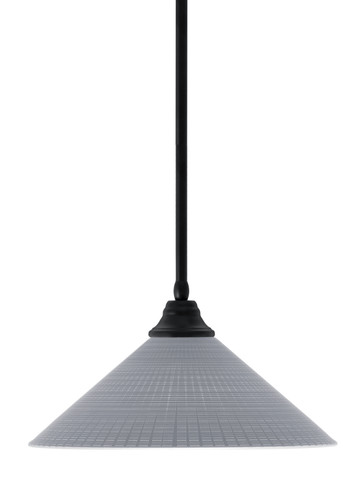 Stem Hung Pendant, Matte Black Finish, 16" Gray Matrix Glass (26-MB-4012)