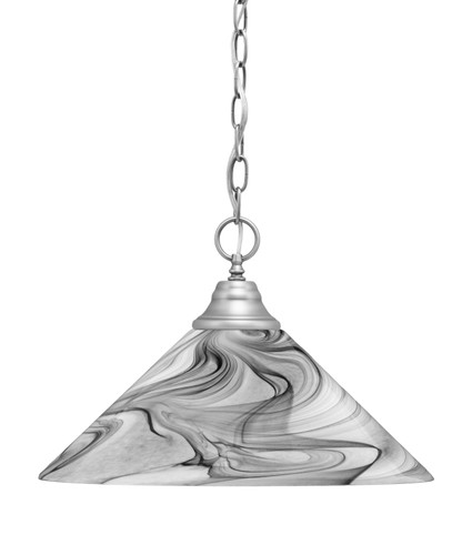 Chain Hung Pendant, Brushed Nickel Finish, 16" Onyx Swirl Glass (10-BN-2169)