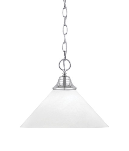 Chain Hung Pendant, Chrome Finish, 12" White Marble Glass (10-CH-2121)